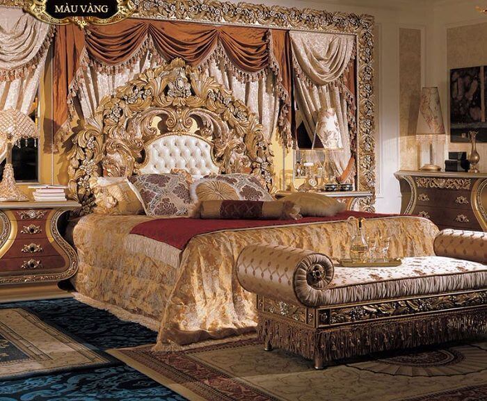 Giường ngủ gỗ phong cách cổ điển cho phòng ngủ đại gia sang trọng đẳng cấp
