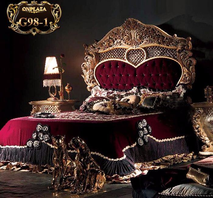 Giường ngủ bằng gỗ sồi phong cách cổ điển sang trọng, đẳng cấp hoàng gia