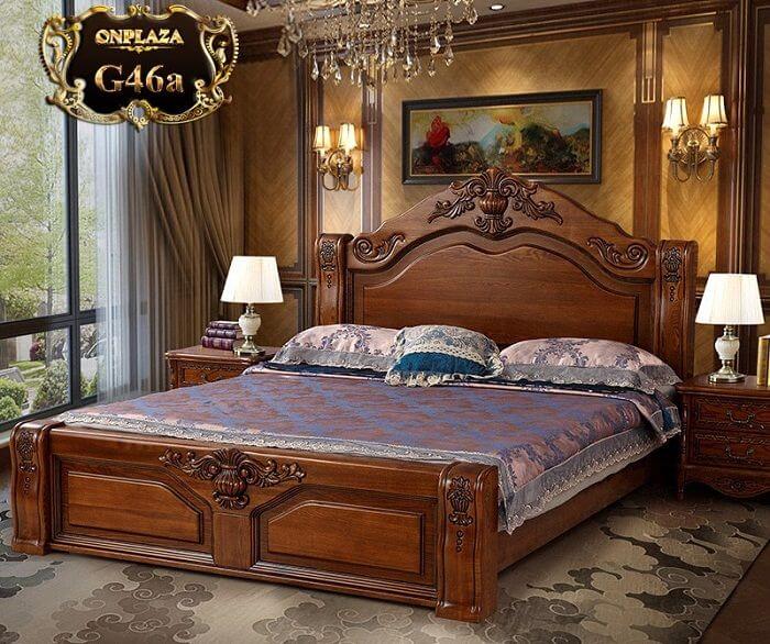 Giường ngủ gỗ Sồi tự nhiên mộc mạc, đẹp độc đáo